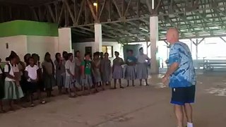 Ebeye High School girls farewell message to Coach Newell.