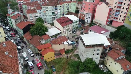 Doğal gaz patlamasının yaşandığı mahalle havadan görüntülendi