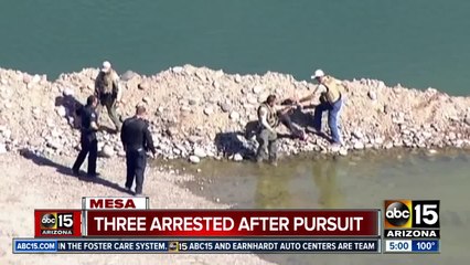 Three in custody after pursuit ends in Mesa