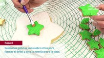 Decoración de galletas con paisaje navideño