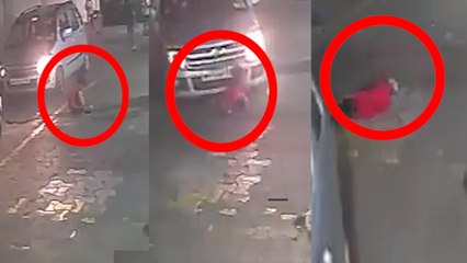 கார் மோதியும் சிறுவன் அதிர்ஷ்டவசமாக உயிர் பிழைத்த CCTV காட்சிகள்-வீடியோ