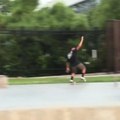 Skateboarder Slams Into Kid on Scooter While Attempting Trick