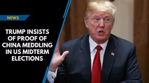 Trump insists he has proof of China meddling in US midterm elections