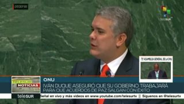 Afirma Colombia a ONU que trabajará para implementar acuerdos de paz