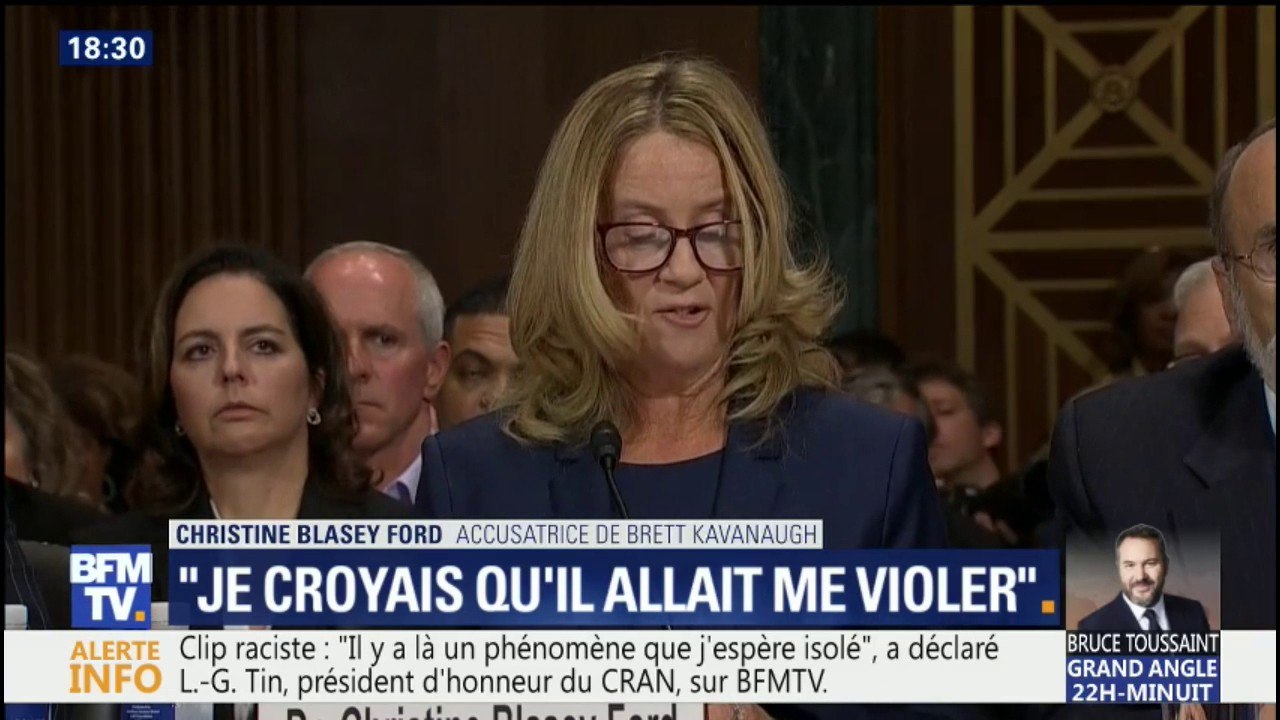 "J'ai cru qu'il allait me violer", la victime présumée de Brett Kavanaugh témoigne devant le sénat américain