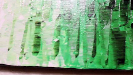 Tableau acrylique contemporain : Fondu vert.