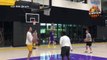 Lonzo Ball joins in as LeBron and the rest of the Lakers work hard on their 3 point shooting