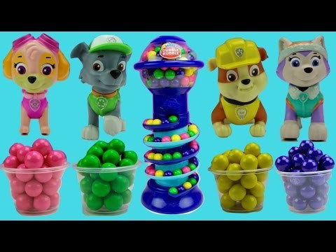 Paw Patrol Toy Characters Collect Bubble Gumballs BEST to Learn Colors Numbers