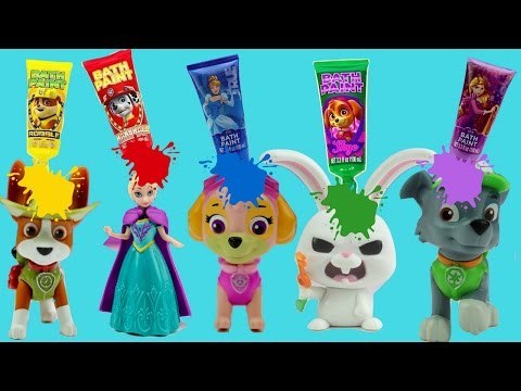 Bath Paint PAW PATROL Glitter Colors Bubble Tub Soap DISNEY PRINCESS Finding Dory Compilation