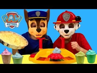 Paw Patrol Pie Face Dress Up Game Challenge LEARN COLORS Messy KIDS Pretend Play