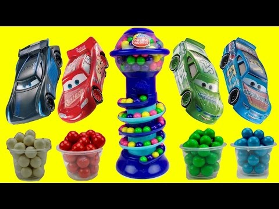 Cars 3 Toy Characters Collect Bubble Gumballs ~ BEST to Learn Colors & Numbers