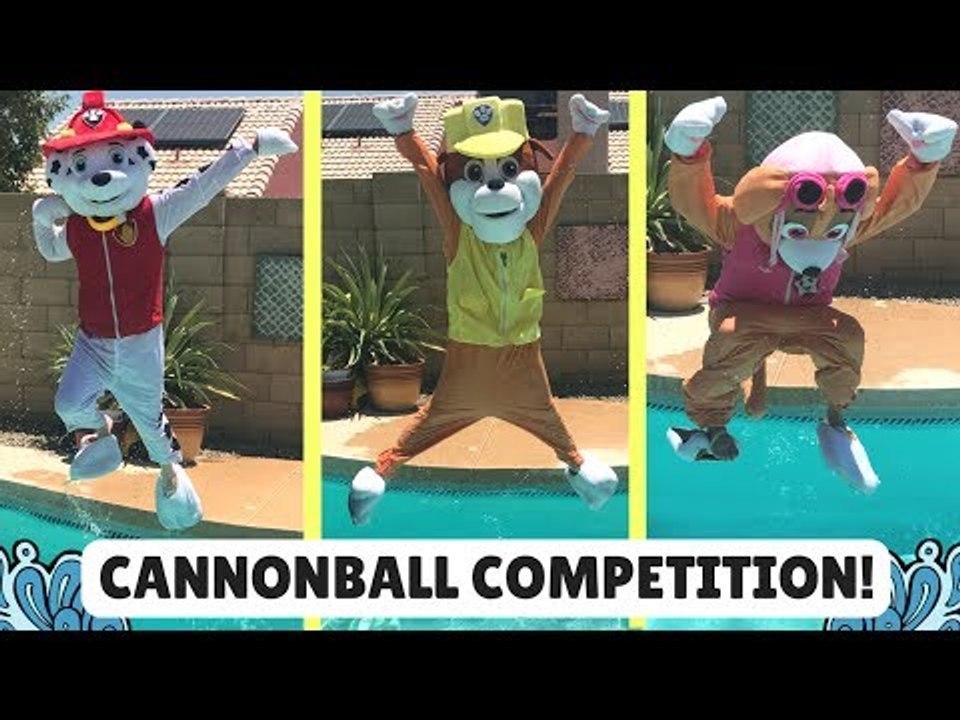 PAW PATROL Skye Marshall Rubble ~ Huge Pup Diving Competition !