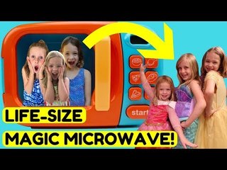 HUGE Magic Microwave Playing with Princesses in Real Life !!!