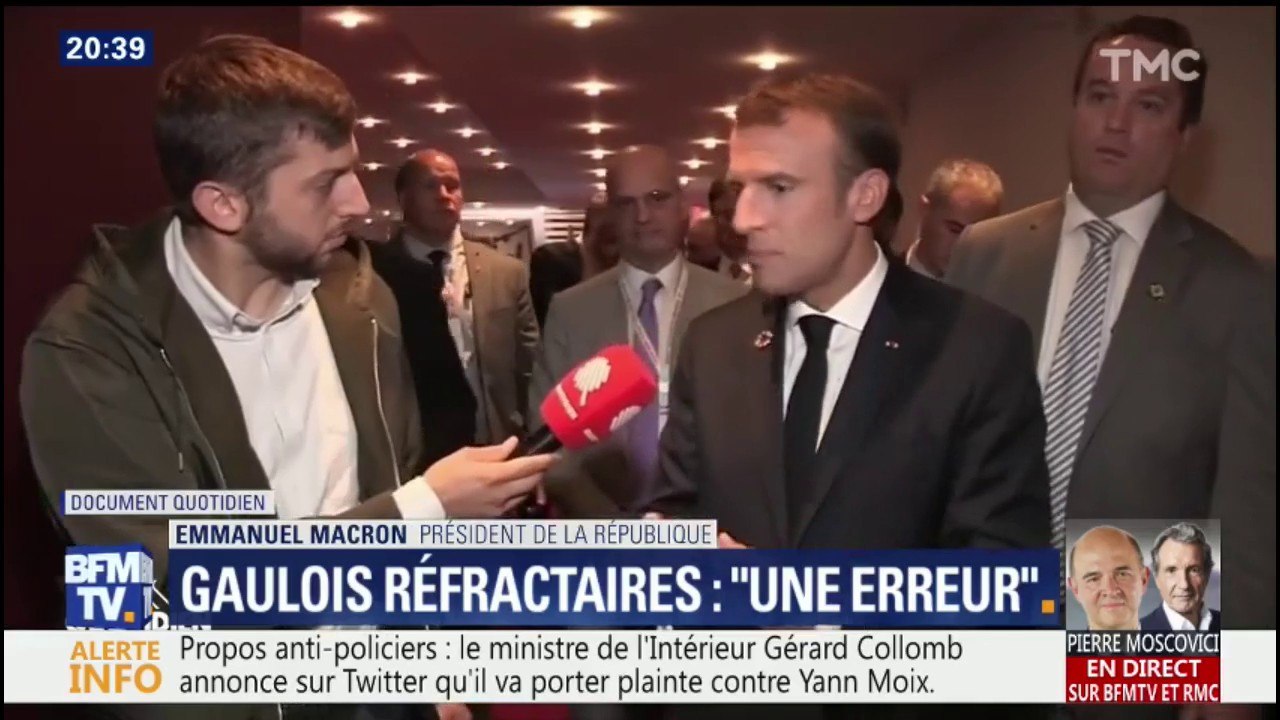 Gaulois réfractaires: "une erreur" concède Emmanuel Macron