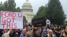 Protesters Show Support for Blasey Ford Outside US State Capitol