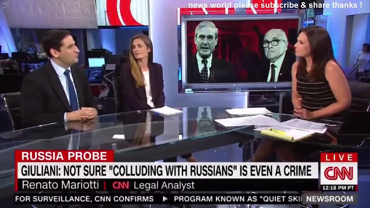BREAKING NEWS GIULIANI NOT SURE COLLUDING WITH RUSSIANS IS EVEN A CRIME. CNN
