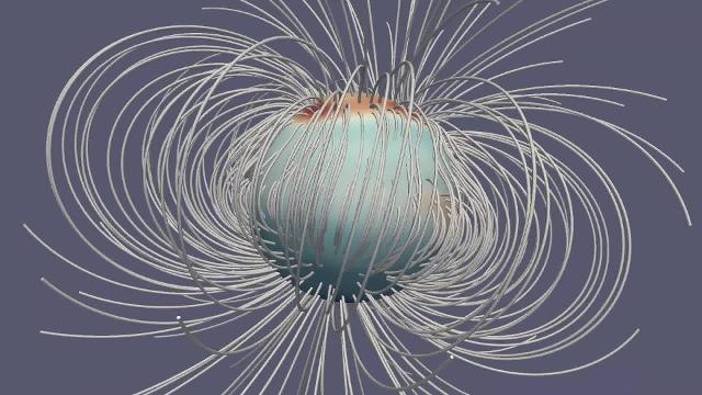 ♃ Les 3 pôles de Jupiter : un pôle nord (rouge), un pôle sud (bleu), mais aussi un pôle équatorial (bleu)