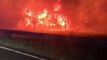 Lorry Is Engulfed by Flames on M40