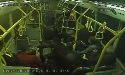 Ortaköy otobüsünün Mecidiyeköy'deki  kaza anı kamerada