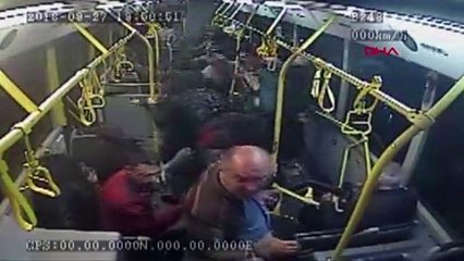 Mecidiyeköy'de meydana gelen otobüsü kazası kamerada