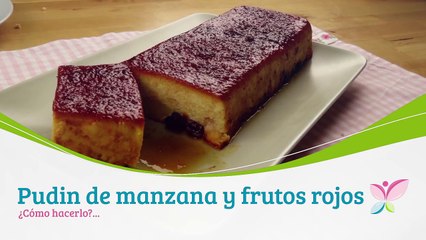 Pudin de manzana y frutos rojos