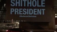 Messages of Protests Broadcast Onto San Francisco Federal Building