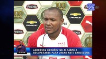 Anderson Ordóñez no alcanzó a recuperarse para jugar ante Barcelona