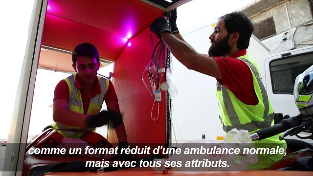 A Idleb, une nouvelle moto ambulance pour les secouristes