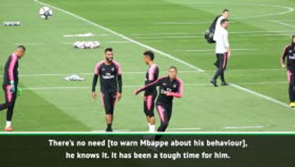 下载视频: Mbappe doesn't need to be warned about behaviour on return - Tuchel