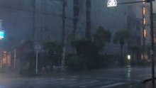 Wind and Rain From Typhoon Trami Lash Okinawa's Naha City
