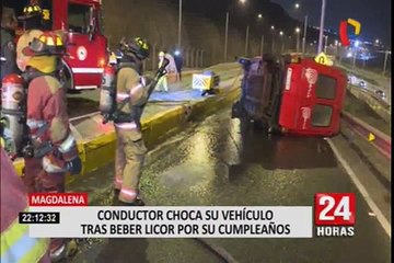 Abogado en estado de ebriedad chocó su vehículo en bajada a la Costa Verde