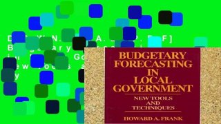 D.O.W.N.L.O.A.D [P.D.F] Budgetary Forecasting in Local Government: New Tools and Techniques by