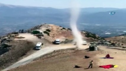 Babadağ’da 'Kum Şeytanı' adı verilen hortum böyle görüntülendi