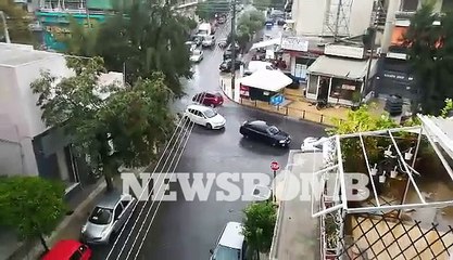 Κακοκαιρία: Ποτάμια οι δρόμοι στα Πατήσια