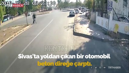 Beton direğin altında kalmaktan son anda kurtuldu