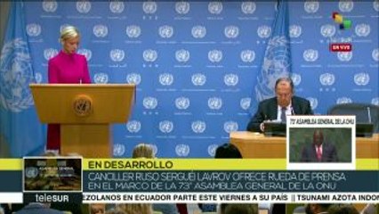 Canciller de Rusia ofrece rueda de prensa tras intervención en #UNGA