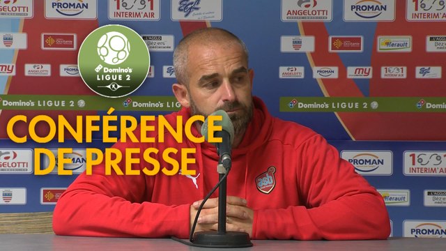 Conférence de presse AS Béziers - Chamois Niortais (1-1) : Mathieu CHABERT (ASB) - Patrice LAIR (CNFC) - 2018/2019
