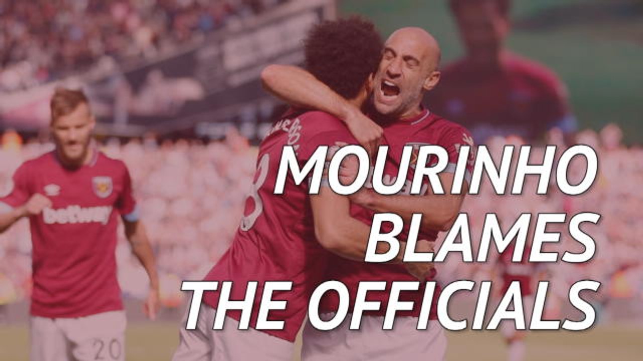 Man United beaten by West Ham - Mourinho points blame at officials and Martial