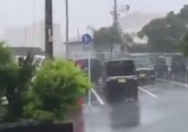 Typhoon Trami Brings Strong Winds to Okinawa