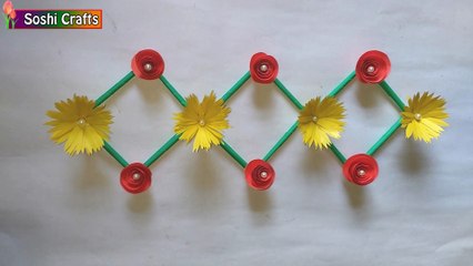 DIY: Paper flower wall hanging ideas with colour paper 2018