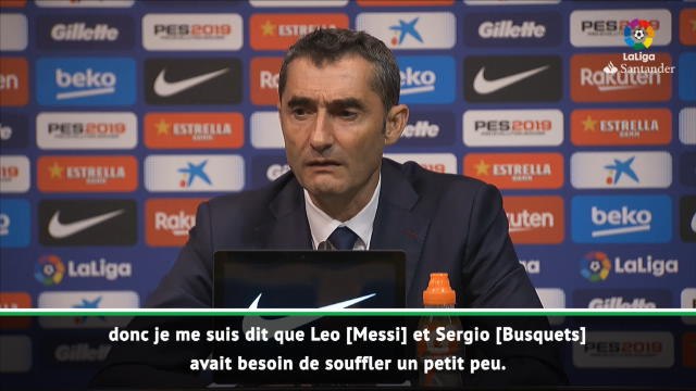 7e j. - Valverde : Ma décision de faire reposer Messi