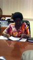 Minister of Local Government and Rural Development, Dr Pelonomi Venson-Moitoi addressing at the High Level briefing on the developments in the CKGR.immediately