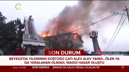 Beykoz'da sel ve yıldırım