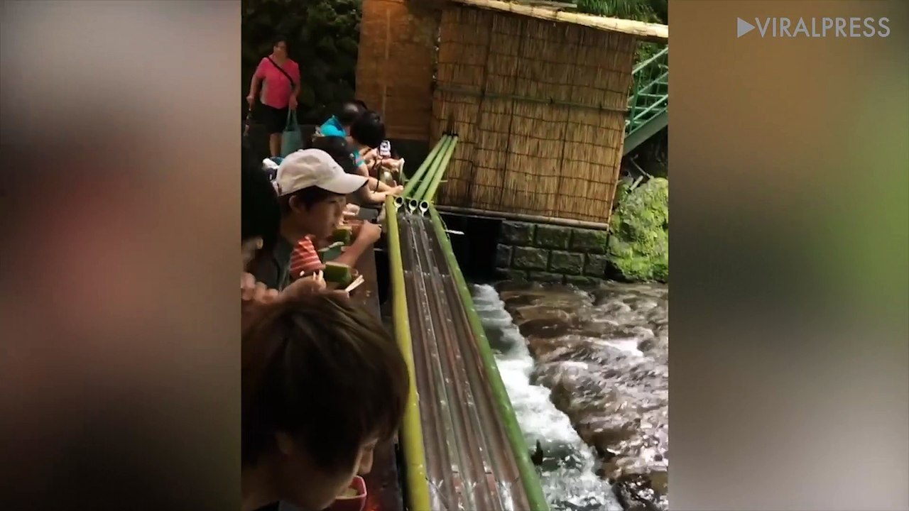 Flowing Noodles Restaurant In Japan