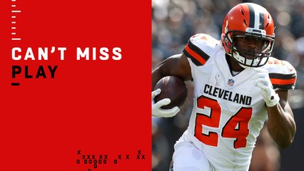 Can't-Miss Play: Chubb cuts through Raiders' D on 41-yard TD run