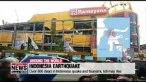 Over 800 dead in Indonesia quake and tsunami, toll may rise