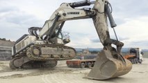 Loading And Transporting The Huge Liebherr 984C 120 Tones
