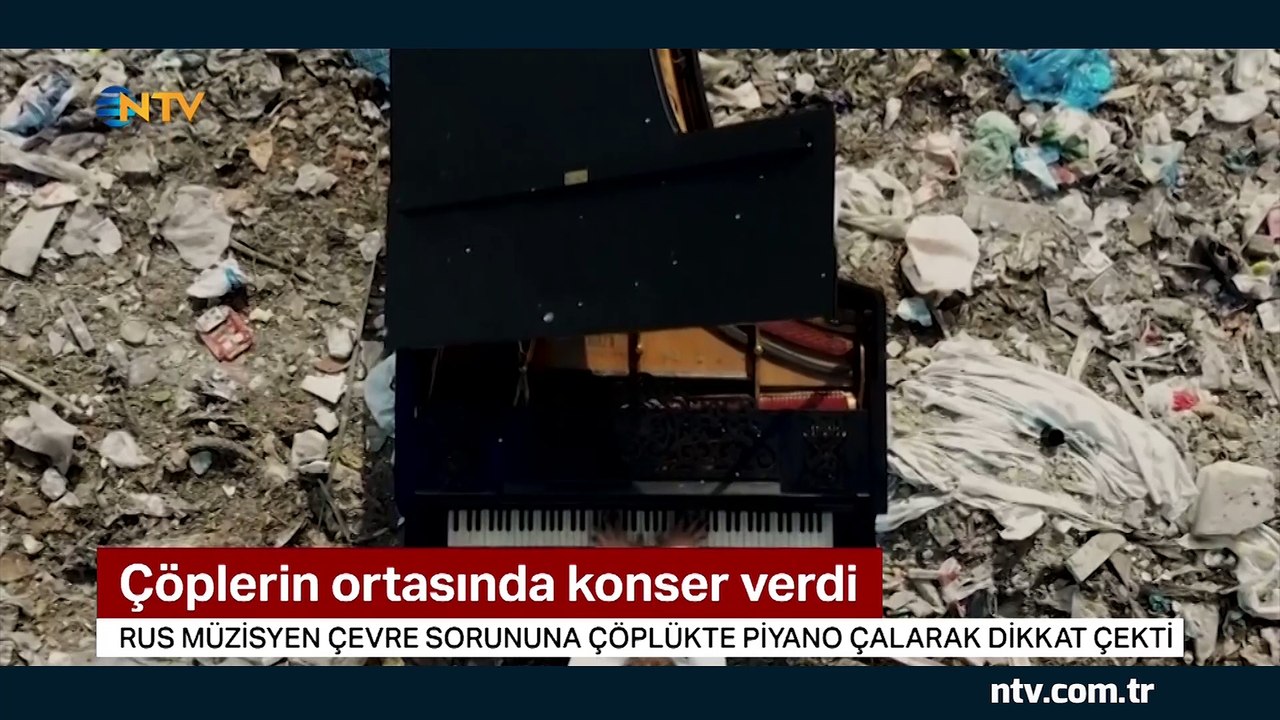 Çöp yığınları üzerinde 'doğa için' müzik yaptı