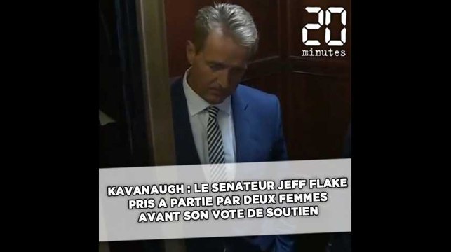 Le sénateur Jeff Flake pris à partie par deux femmes avant son vote de soutien à Brett Kavanaugh