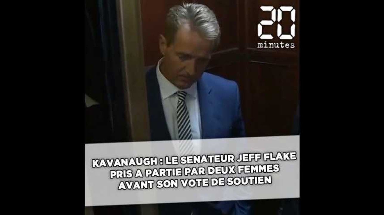 Le sénateur Jeff Flake pris à partie par deux femmes avant son vote de soutien à Brett Kavanaugh